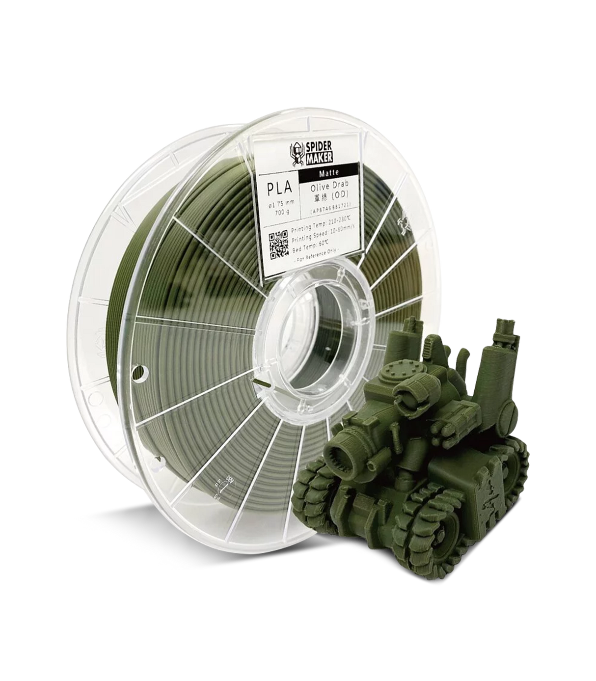 SpiderMaker 3D Matte PLA Filament