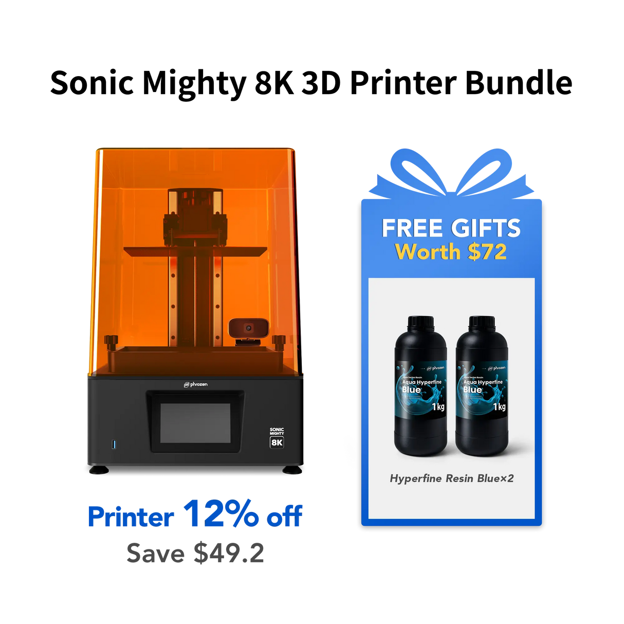 Sonic Mighty 8K 3D Printer Bundle