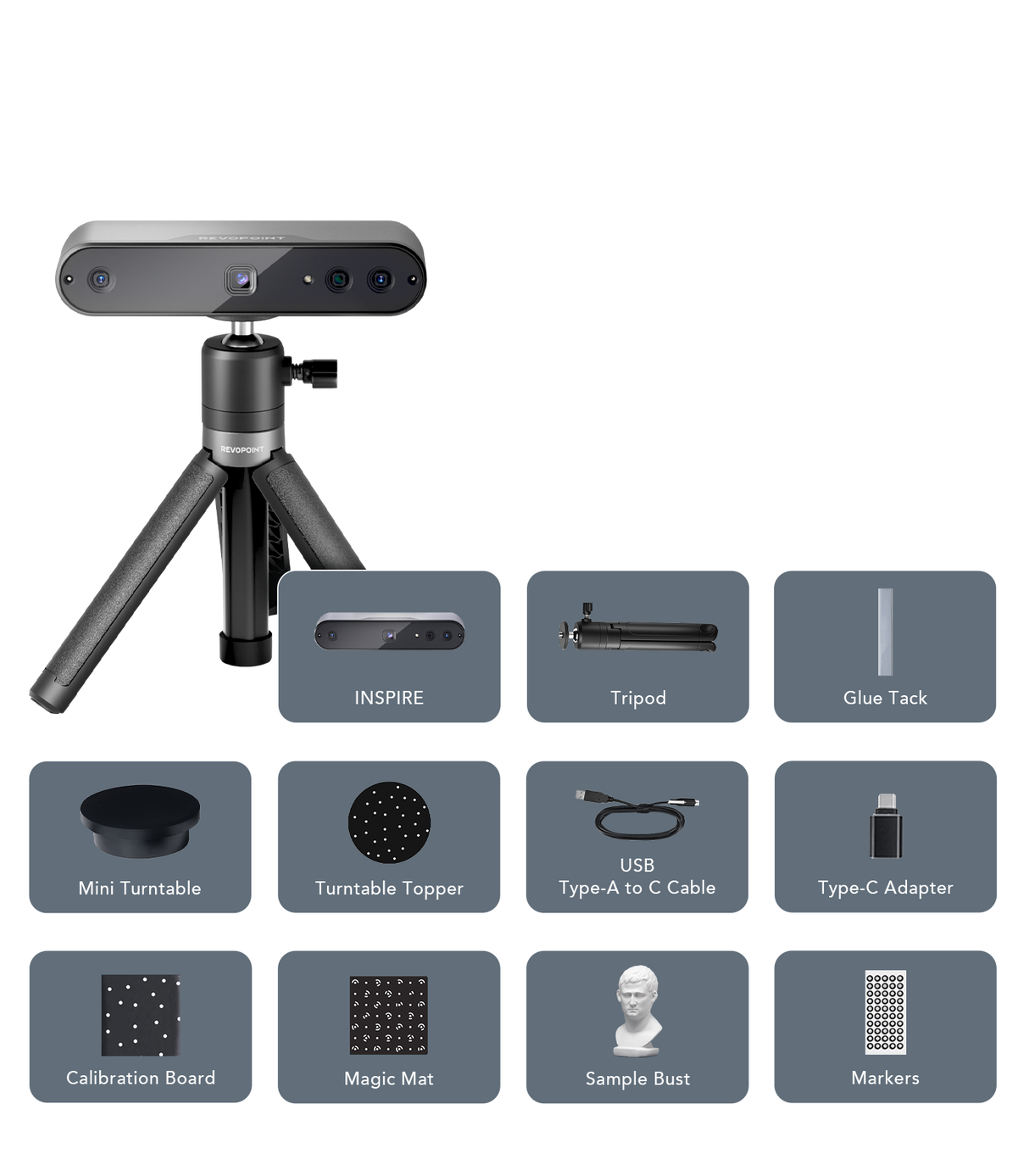 Revopoint INSPIRE 3D Scanner Main Package