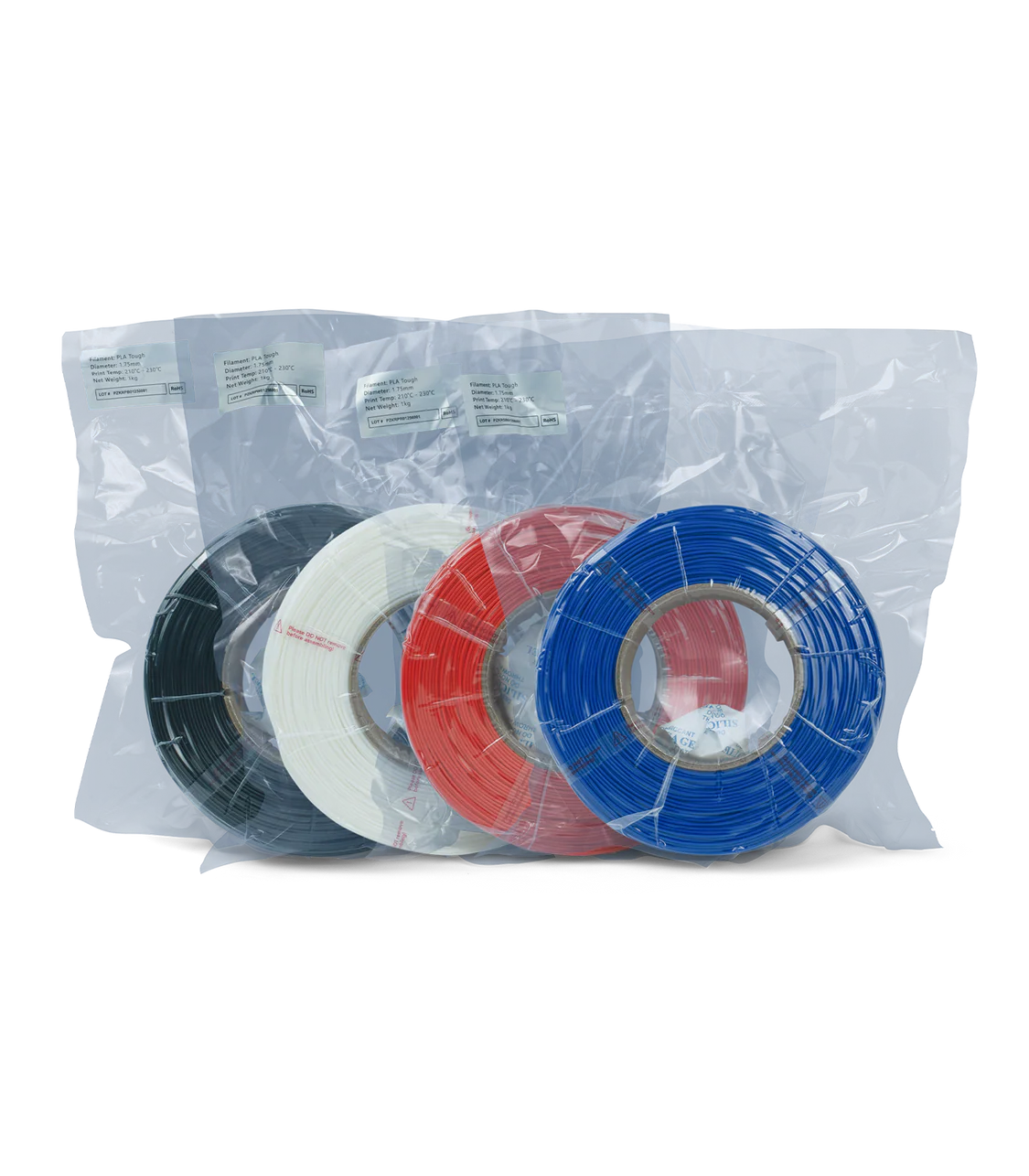 Filament FDM Refill_PLA PLA Tough-4color Set (BK, WH, RD, BL)