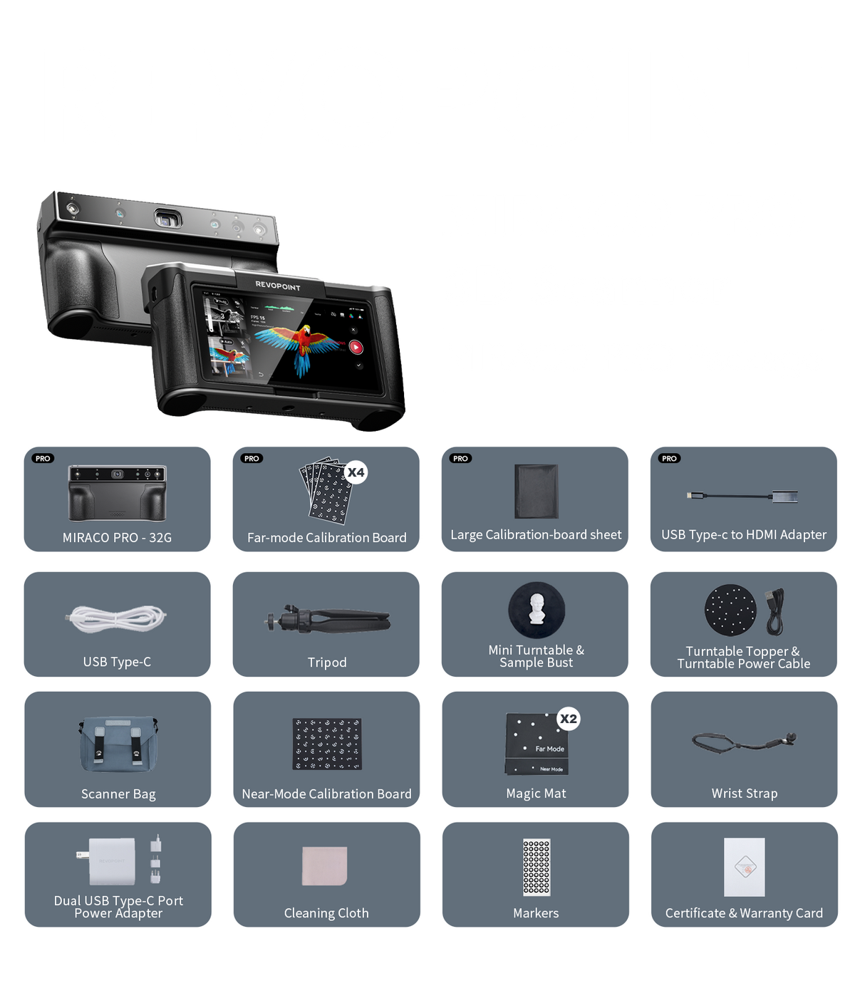 Revopoint MIRACO 3D Scanner Package