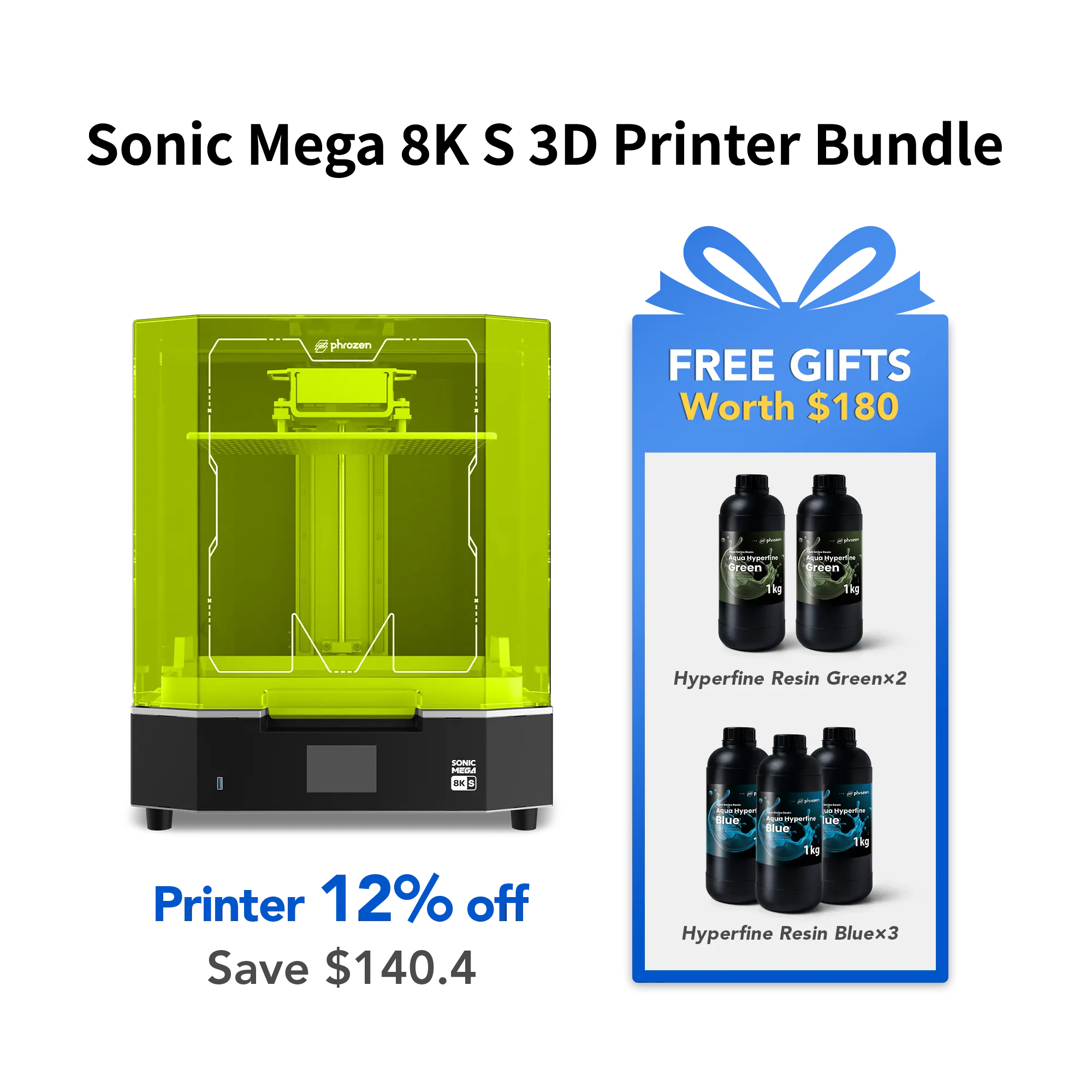 Sonic Mega 8K S 3D Printer Bundle
