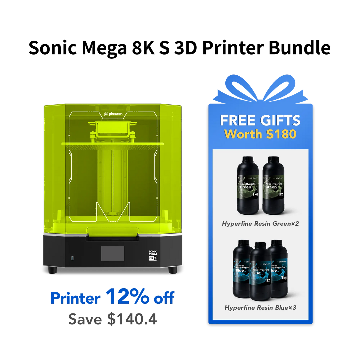 Sonic Mega 8K S 3D Printer Bundle