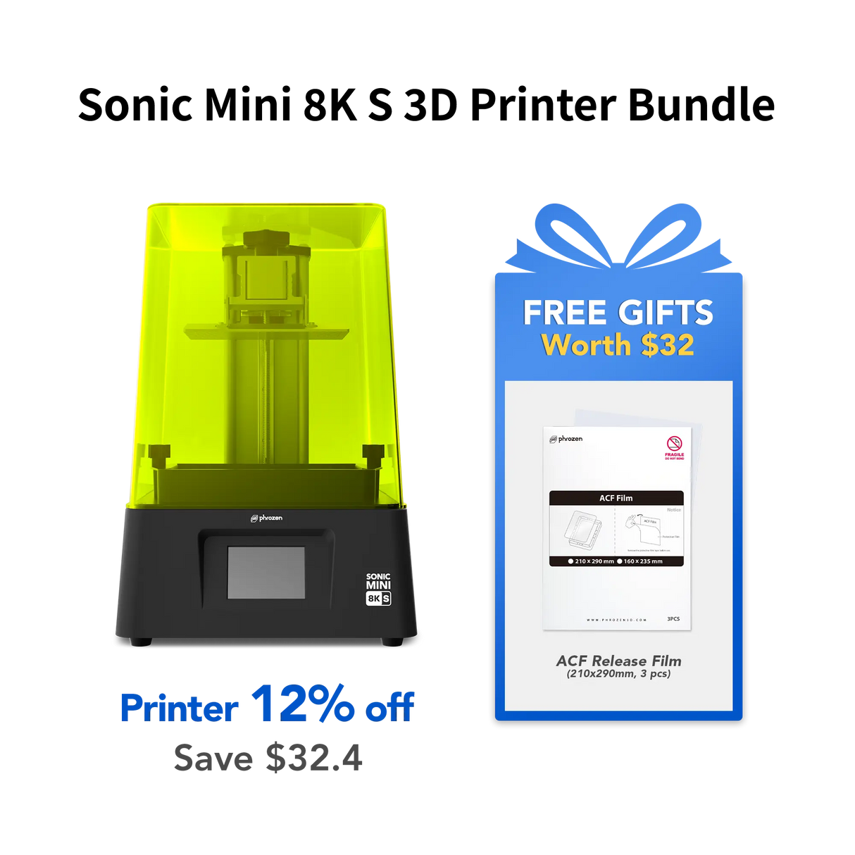 Sonic Mini 8K S 3D Printer Bundle