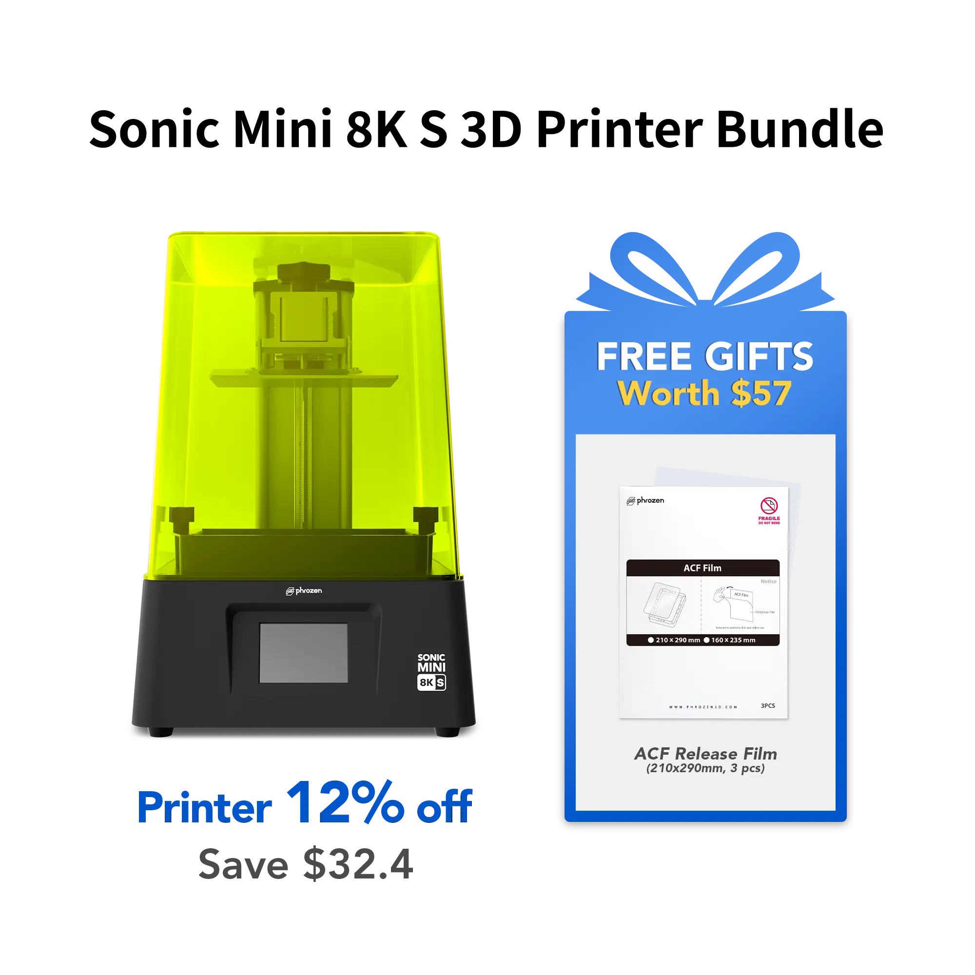 Sonic Mini 8K S 3D Printer Bundle
